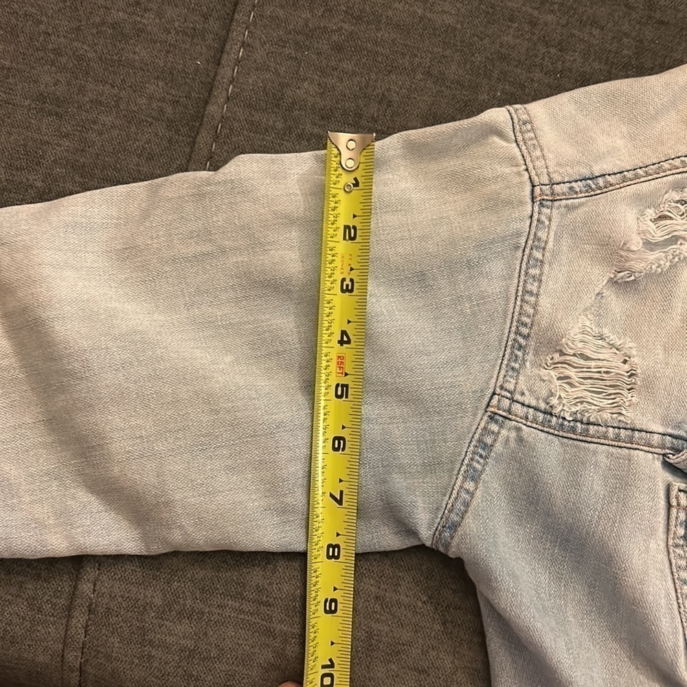 Forever 21 Distressed Denim Jacket | SIZE L - Picture 10 of 12